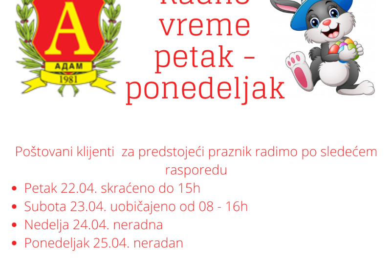 Radno vreme za praznik