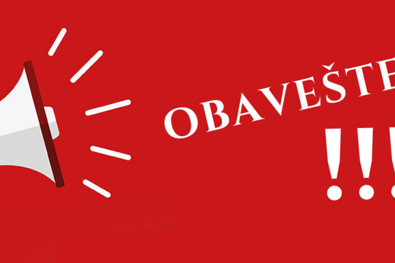 Obaveštenje o radnom vremenu